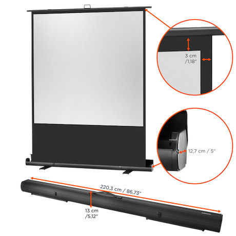 celexon Ultramobil Professional Plus: 200 x 200 cm (111" 1:1) Mobile Pull-up-Leinwand