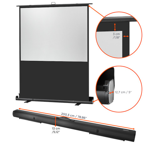 celexon Ultramobil Professional Plus: 180 x 135 cm (89" 4:3) Mobile Pull-up-Leinwand