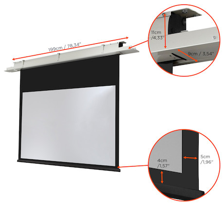 celexon Deckeneinbau Leinwand Motor Expert - 180 x 112 cm - 16:10 - Gain 1,2