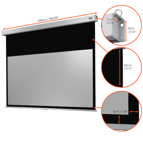 celexon Rolloleinwand Professional Plus: 160 x 100 cm (74" 16:10) für Präsentation und Konferenz