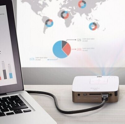 Philips PicoPix PPX3410 Mini Beamer mit 100 ANSI-Lumen und WVGA