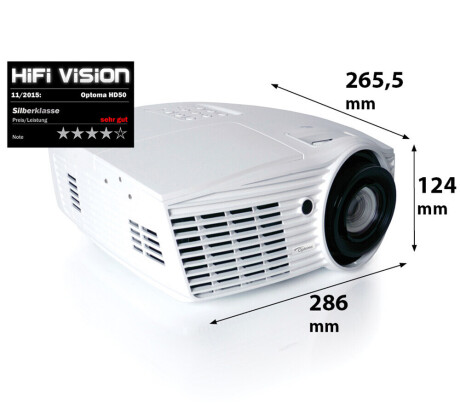 Optoma HD50 3D Heimkino Beamer mit 2200 ANSI-Lumen und Full-HD