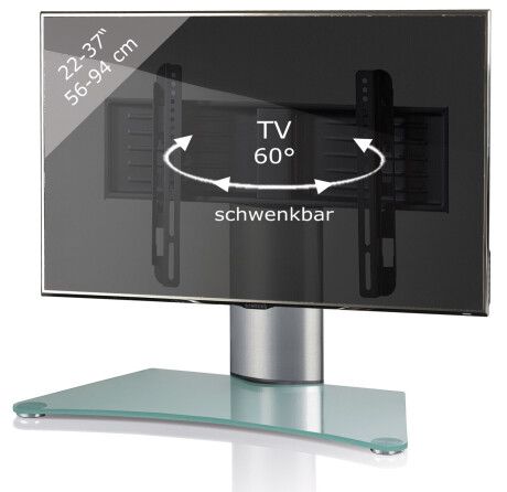 VCM TV Tisch - Standfuß "Windoxa Mini" Mattglas