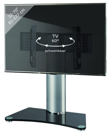 VCM TV Tisch - Standfuss "Windoxa Maxi" Schwarzglas