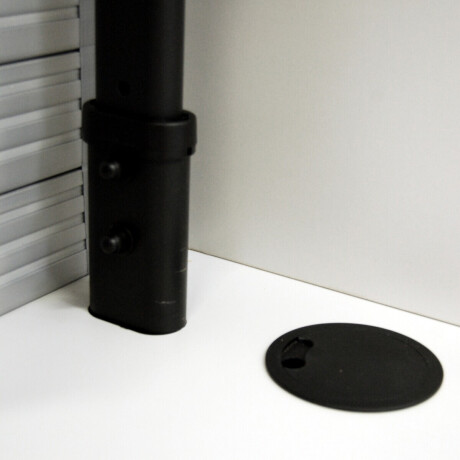 Liesegang Display Schrank ST 55 - hellgrau mit silberfarbigem Rollo