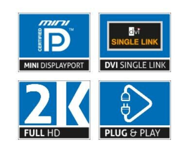 PureLink Mini DP + Thunderbolt zu DVI Adapter, weiß