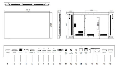 Legamaster e-Screen PTX-8500UHD, schwarz 85" Touchscreen, 4K Auflösung