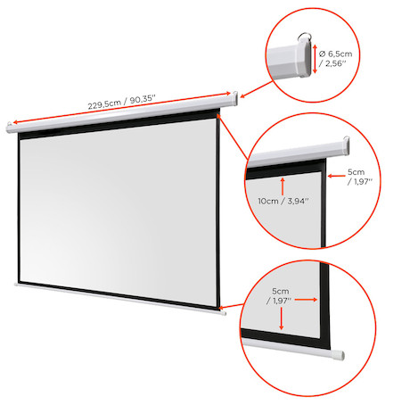 celexon basic line Motorleinwand 200 x 150cm,Heimkino-Leinwand,Leinwand Format 4:3, Beamerleinwand,