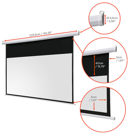 celexon basic line Motorleinwand 200 x 113cm,Heimkino-Leinwand,Leinwand Format 16:9, Beamerleinwand