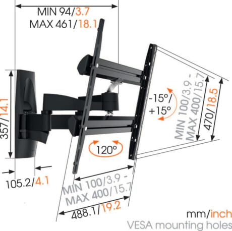 Vogels WALL 3250 TV-Wandhalterung für 81-140 cm (32-55 Zoll)