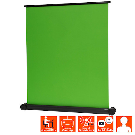 celexon Mobile Chroma Key Green Screen 150 x 180 cm für Zoom-Calls, Tiktok Content & Streaming