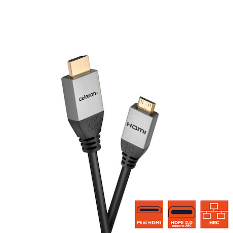 celexon HDMI auf Mini HDMI Kabel mit Ethernet - 2.0a/b 4K 1,0m - Professional Line