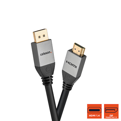 celexon DisplayPort auf HDMI Kabel 4K 1,0m - Professional Line