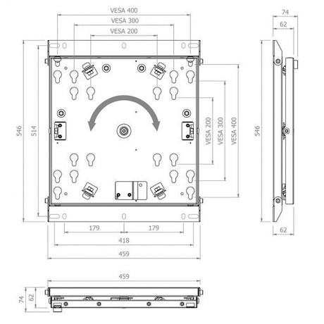 Hagor WH Turn M drehbare Universal-Wandhalterung für 46-55" Displays