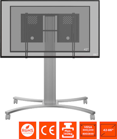 celexon Expert elektrisch höhenverstellbarer Display-Rollwagen Adjust-4286MS - 50cm - Demo