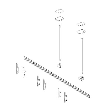 Hagor comPROnents® Menuboard Deckenhalterung für 3 Displays 46-65" Landscape| max. VESA 600x400
