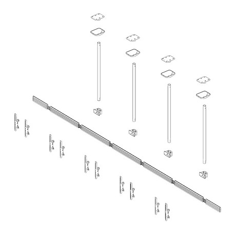 Hagor comPROnents® Menuboard Deckenhalterung für 5 Displays 46-65" Landscape| max. VESA 600x400