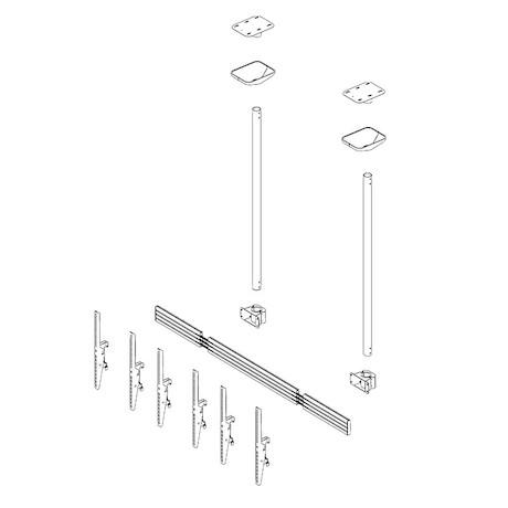 Hagor comPROnents® Menuboard Deckenhalterung für 3 Displays 46-65" Portrait| max. VESA 400x600