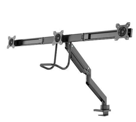 Neomounts NM-D775DX3BLACK Tischhalterung für drei Flachbildschirme bis 27" | 6 kg (pro Bildschirm)