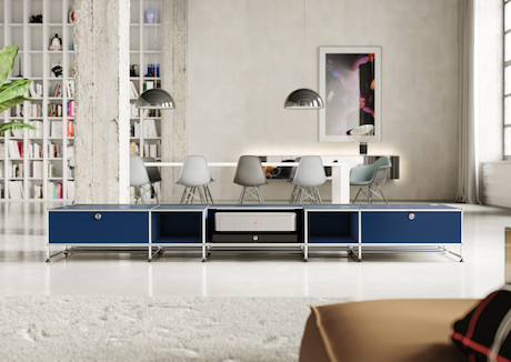 USM, Leica, celexon - Cine Collection Set 120", Stahlblau