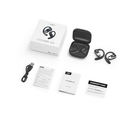 SHOKZ OpenFit Air Open-Ear-Design Bluetooth Kopfhörer mit 28 Stunden Wiedergabezeit | Farbe: Weiß
