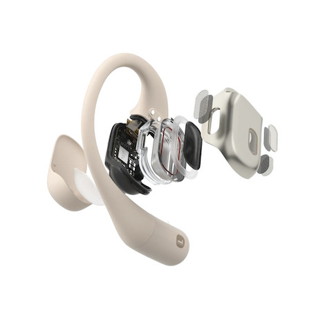 SHOKZ OpenFit Open-Ear-Design Bluetooth Kopfhörer mit 28 Stunden Wiedergabezeit | Farbe: Beige