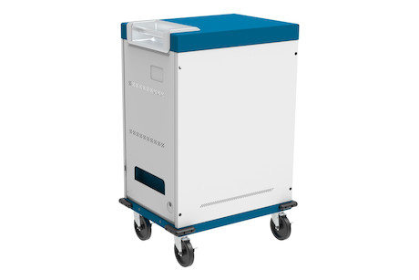 GEMMA T32C Ladewagen für 32 Geräte, USB-C, 18W pro Port, weiß/blau