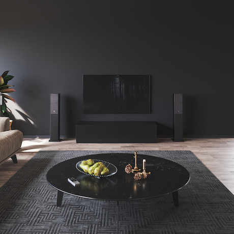 Audio Pro A38 drahtloser Multiroom-Standlautsprecher in Schwarz