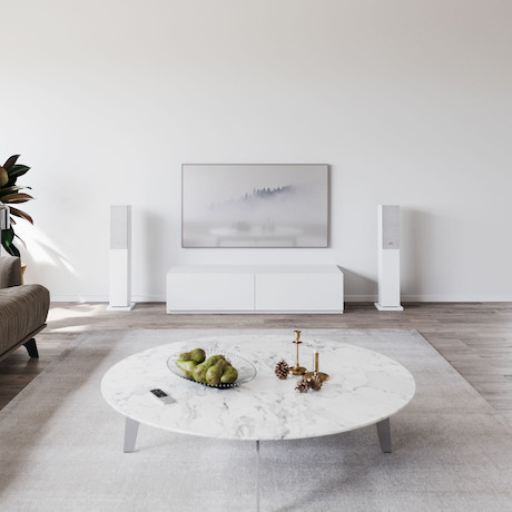 Audio Pro A38 drahtloser Multiroom-Standlautsprecher in Weiß