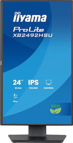 iiyama ProLite XB2492HSU-B1 24" IPS Full-HD-Panel mit 4-seitigem Slim-Bezel und höhenverstellbarem S