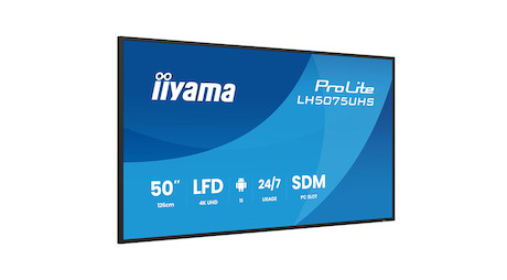 iiyama ProLite LH5075UHS-B2AG 50" Digital Signage Display mit 4K UHD, 24/7 Betriebszeit, Android OS,