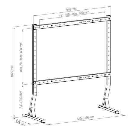 Hagor Tablestand BL XXL Tischhalterung für Bildschirme mit einer Diagonale von 75 – 86“