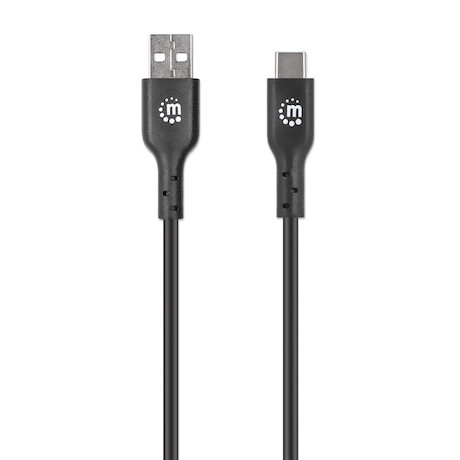 Manhattan USB-C-zu-USB-A-Kabel, Stecker-Stecker, schwarz, 480 Mbit/s (USB 2.0), 1m