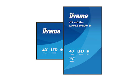 iiyama ProLite LH4364UHS-B1AG4K UHD 43" Digital Signage-Display mit erweiterten Steuerungs- und Konn