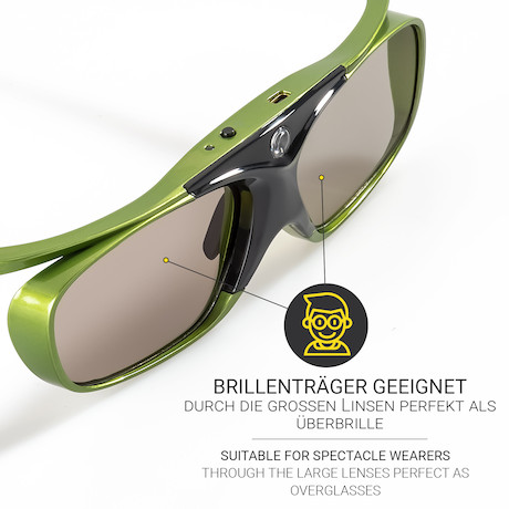 Hi-SHOCK DLP Pro Lime Heaven DLP Link 3D Brille - Demoware