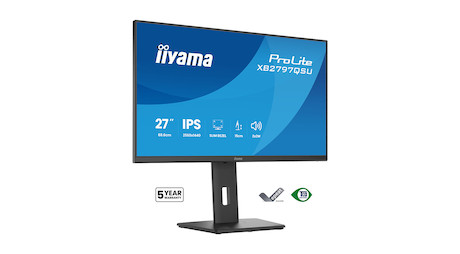 iiyama ProLite XB2797QSU-B1 27" QHD-IPS-Monitor mit vierseitig schmalem Rahmen, ergonomischem Standf