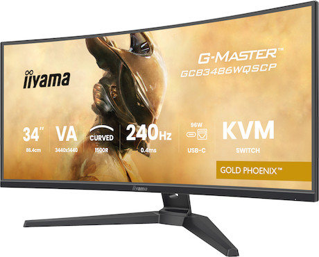 iiyama G-MASTER GCB3486WQSCP-B1 34" Gold Phoenix Curved Monitor mit 240Hz Bildwiederholfrequenz & 0.