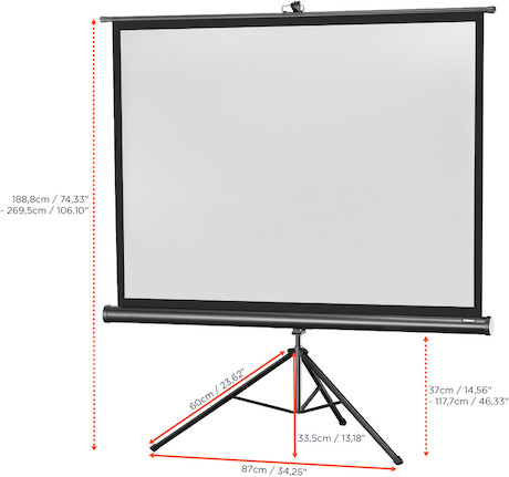 celexon Stativleinwand Economy 176 x 132 cm