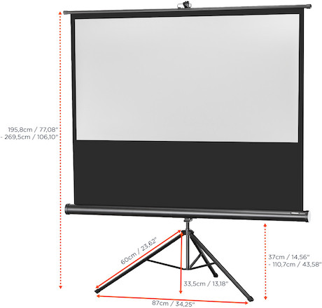 celexon Stativleinwand Economy 184 x 104 cm