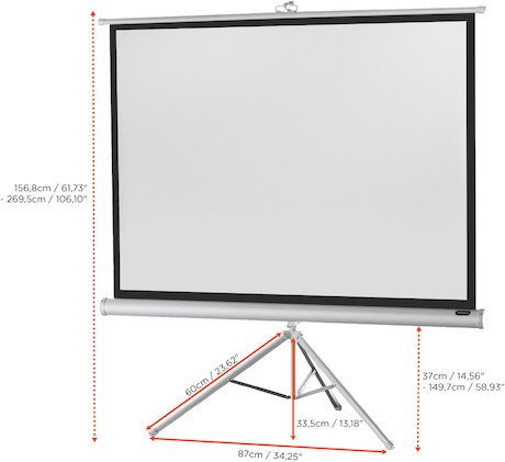 celexon Stativleinwand Economy 133 x 100 cm - White Edition