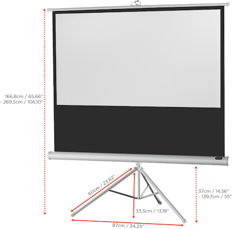 celexon Stativleinwand Economy 133 x 75 cm - White Edition