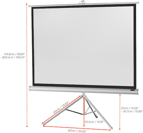 celexon Stativleinwand Economy 158 x 118 cm - White Edition