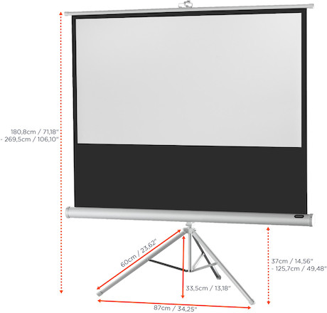 celexon Stativleinwand Economy 158 x 89 cm - White Edition