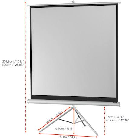 celexon Stativleinwand Economy 219 x 219 cm - White Edition