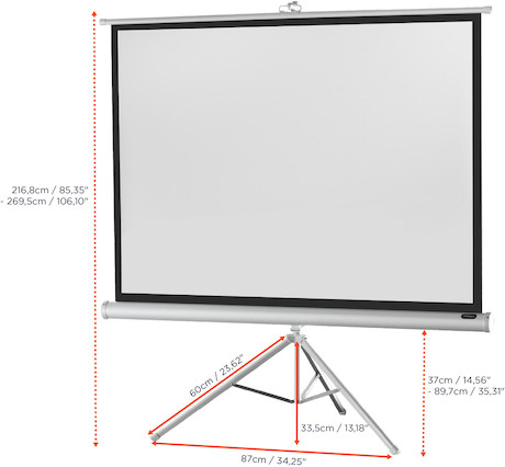 celexon Stativleinwand Economy 211 x 160 cm - White Edition