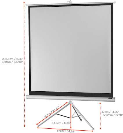 celexon Stativleinwand Economy 244 x 244 cm - White Edition