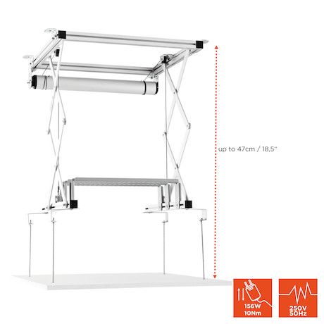 celexon Beamer Deckenlift PL300 - max. ausfahrbar bis 47 cm - 15kg Traglast