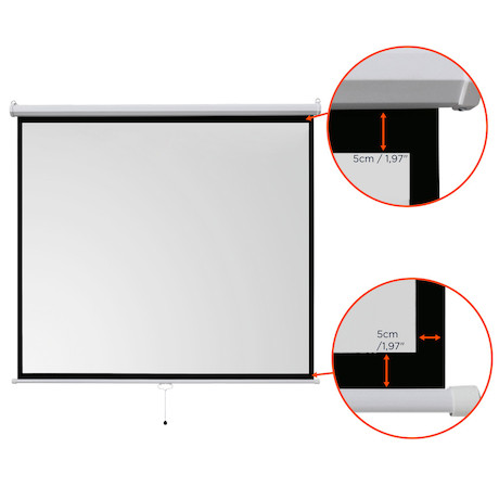 celexon basic line Rolloleinwand 200 x 200cm,Leinwand Format 1:1 , Heimkino Leinwand, Beamerleinwand