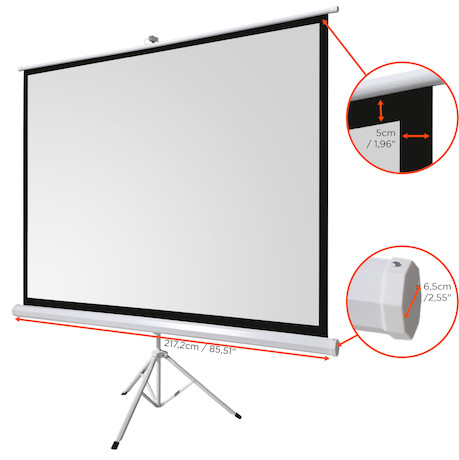 celexon basic line Stativleinwand 200 x 200cm,Leinwand Format 1:1