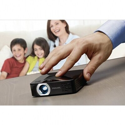 PHILIPS PicoPix 2480 Mini Beamer mit 80 ANSI-Lumen und WVGA Auflösung